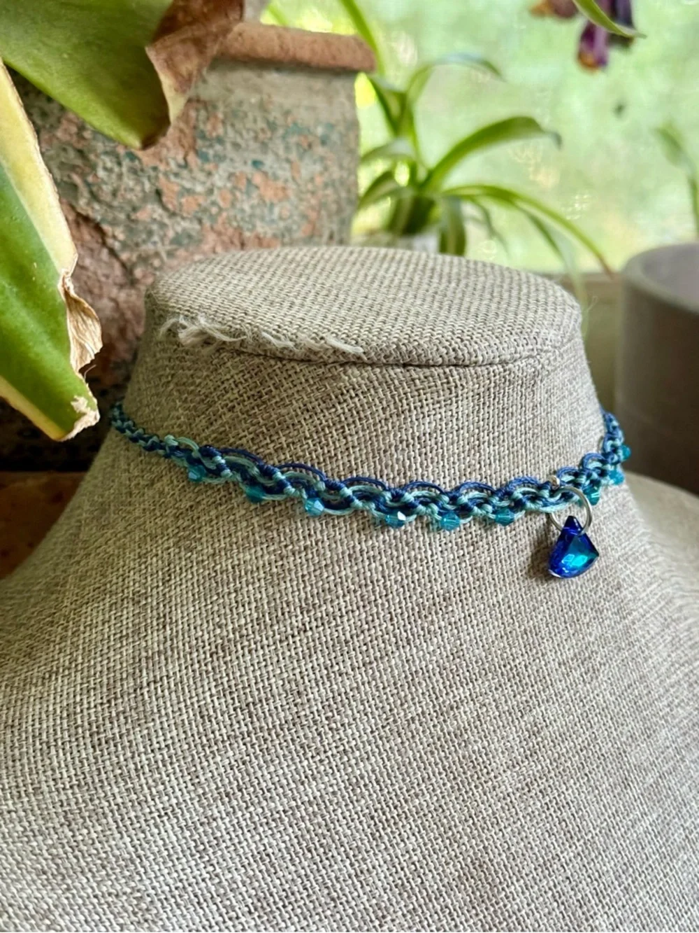 Boho Micro Macrame Choker Necklace - Picture 2 of 5